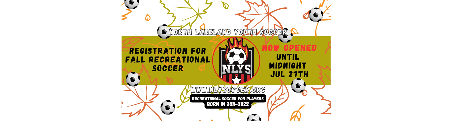 FALL REGISTRATION CLOSES JULY 27th